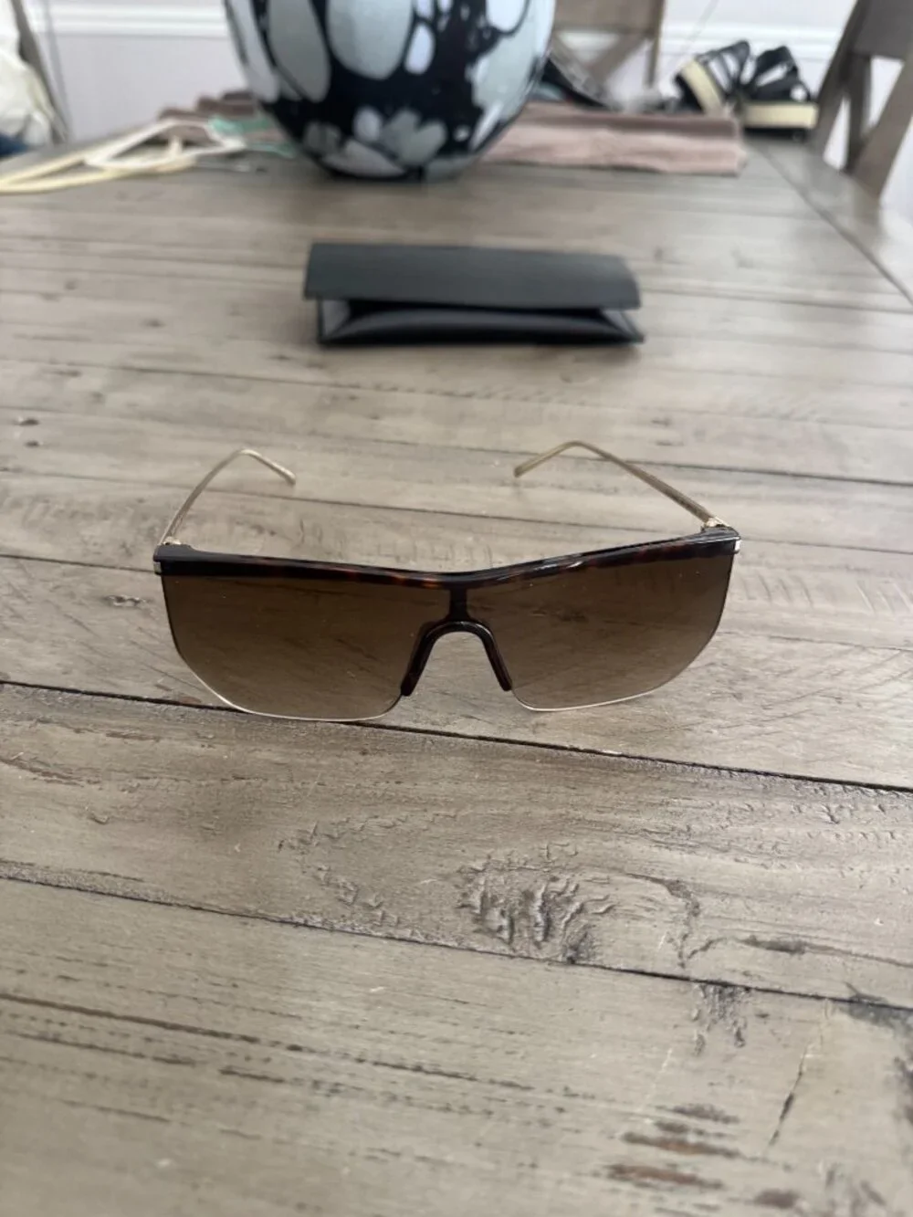 YSL Saint Laurent SL 519 MASK 003 Sunglasses Havana Brown Tortoise XL